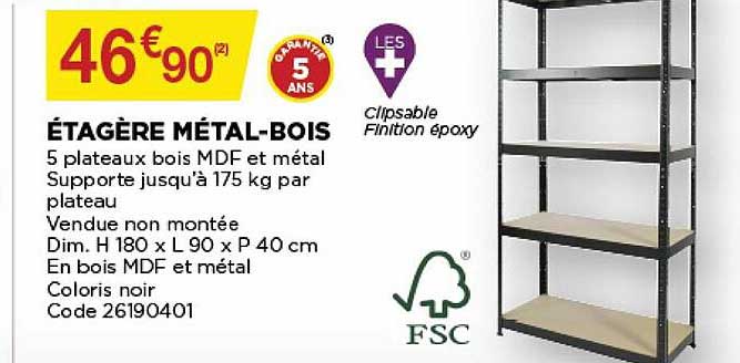 étagère Métal-bois