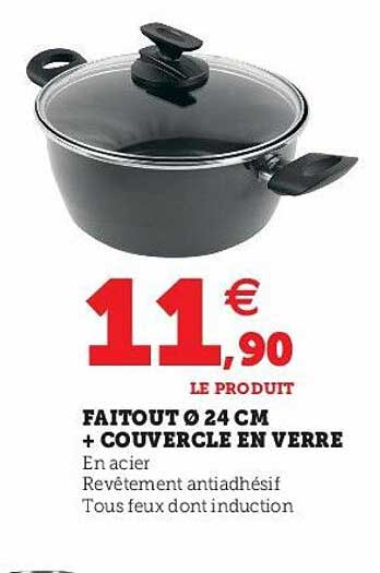 Faitout ø 24 Cm + Couvercle En Verre
