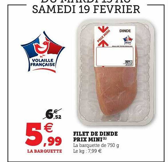 filet de dinde prix mini