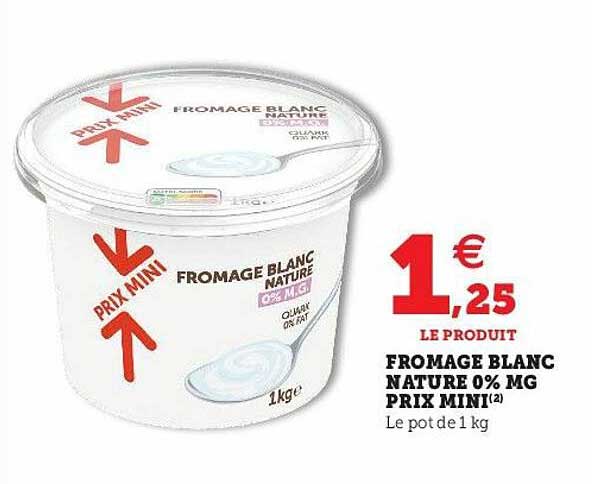 fromage blanc nature 0% mg prix mini