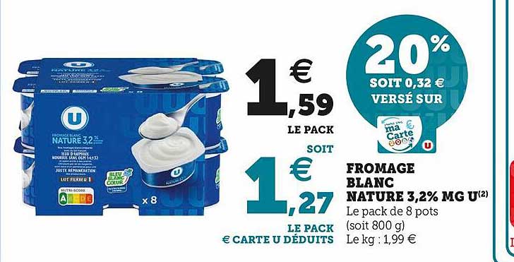 Fromage Blanc Nature 3,2% Mg U