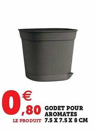 godet pour aromates 7.5 x 7.5 x 8 cm