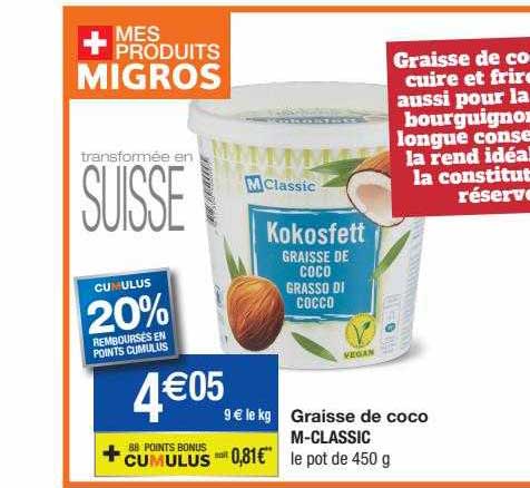 graisse de coco m-classic