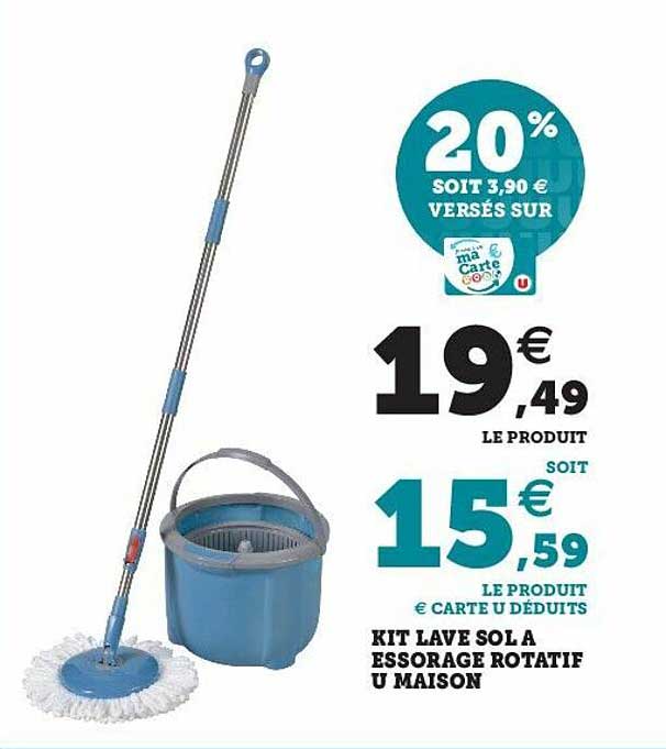 kit lave sol à essorage rotatif u maison