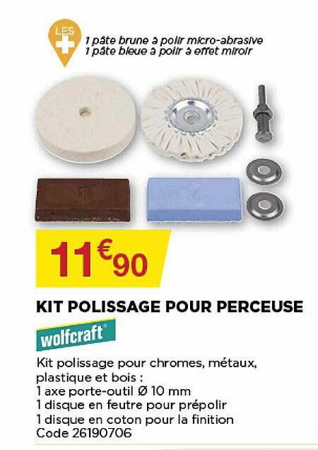 kit polissage pour perceuse wolfcraft
