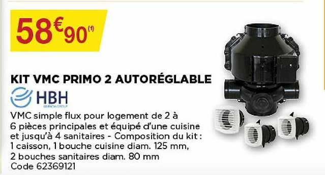 Kit Vmc Primo 2 Autoréglable Hbh