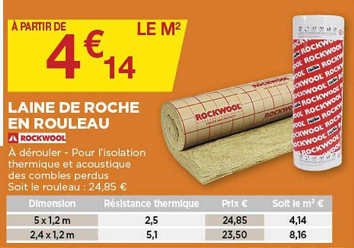 laine de roche en rouleau rockwool