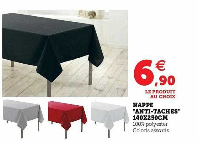 nappe "anti-taches" 140 x 250 cm