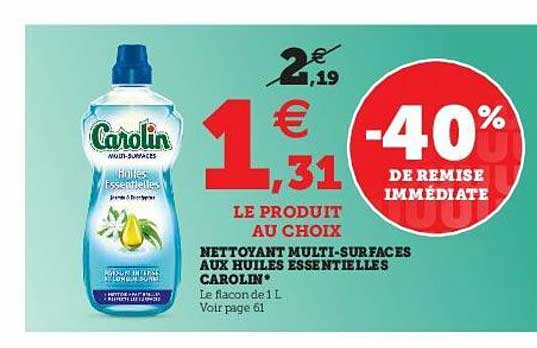 nettoyant multi-surfaces aux huiles essentielles carolin