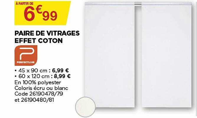 Paire De Vitrages Effet Coton
