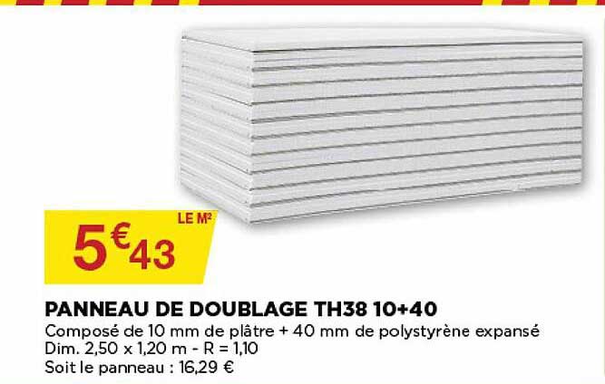 panneau de doublage th38 10+40