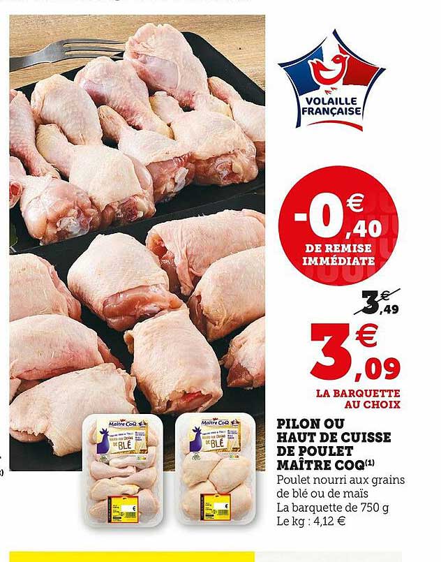 pilon ou haut de cuisse de poulet maître coq