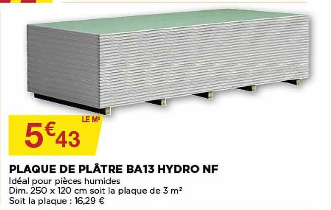 Plaque De Plâtre Ba13 Hydro Nf