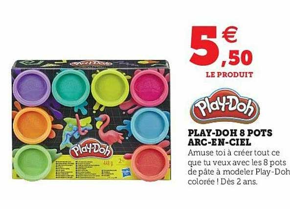 play-doh 8 pots arc-en-ciel