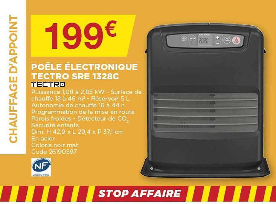 poêle électronique tectro sre 1328c