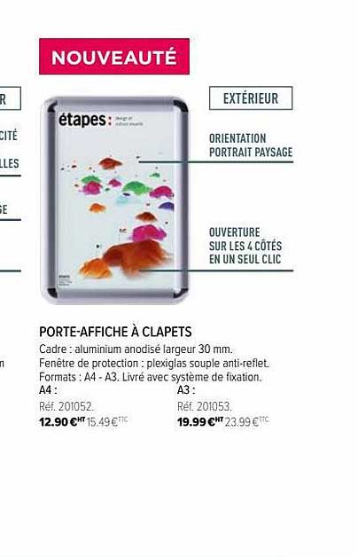 porte-affiche à clapets
