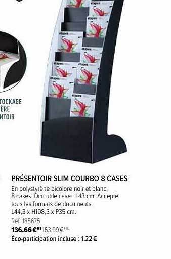Présentoir Slim Courbo 8 Cases