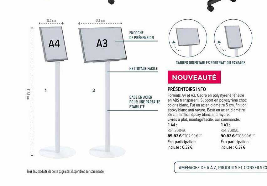 présentoirs info