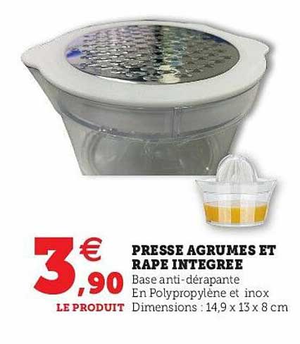 presse agrumes et râpe intégrée