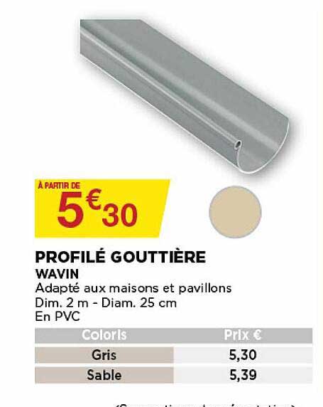 profilé gouttière wavin