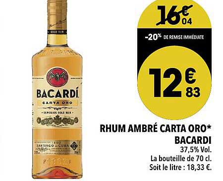 rhum ambré carta oro bacardi