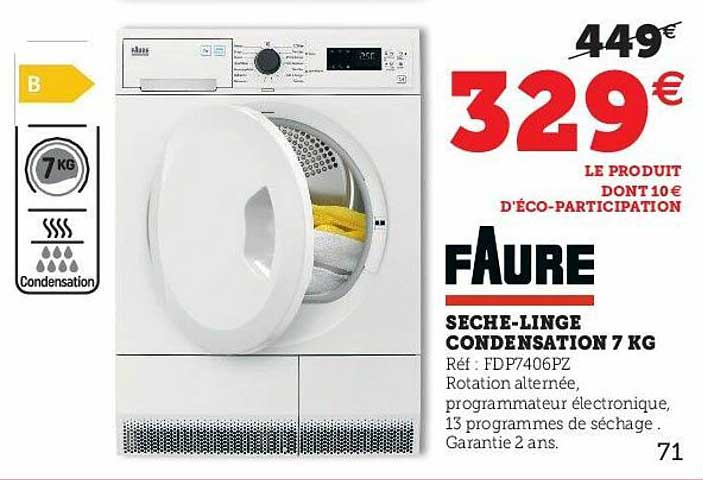 Sèche-linge Condensation 7 Kg Faure