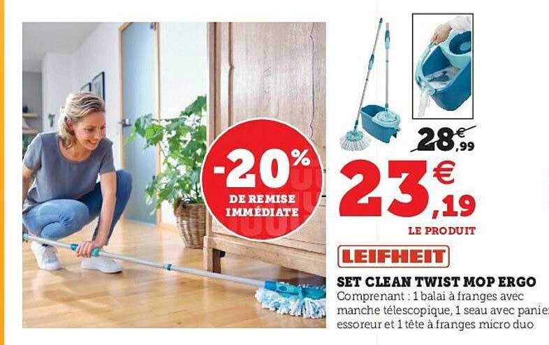 set clean twist mop ergo leifheit