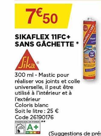 sikaflex 11fc+ sans gâchette sika