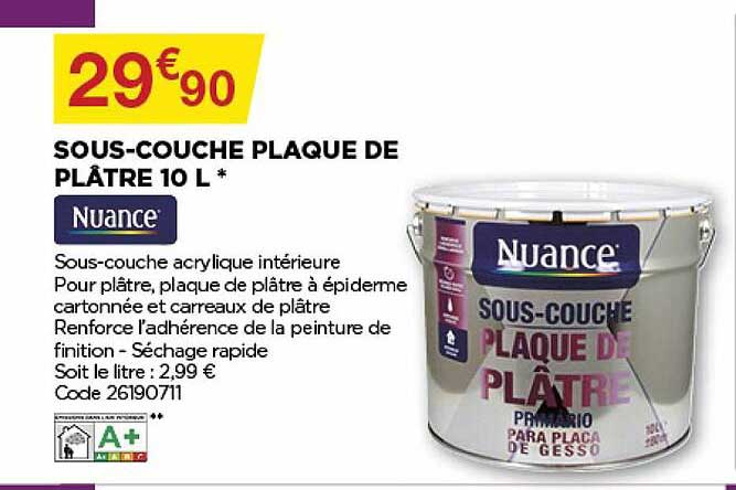 sous-couche plaque de plâtre 10 l nuance