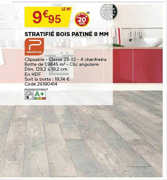 stratifié bois patiné 8 mm