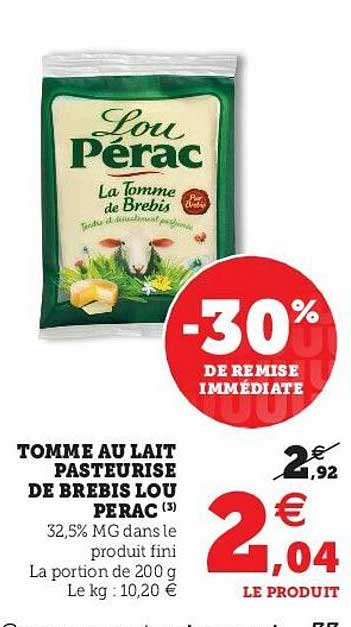 Tomme Au Lait Pasteurisé De Brebis Lou Pérac