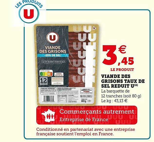 viande des grisons taux de sel reduit u