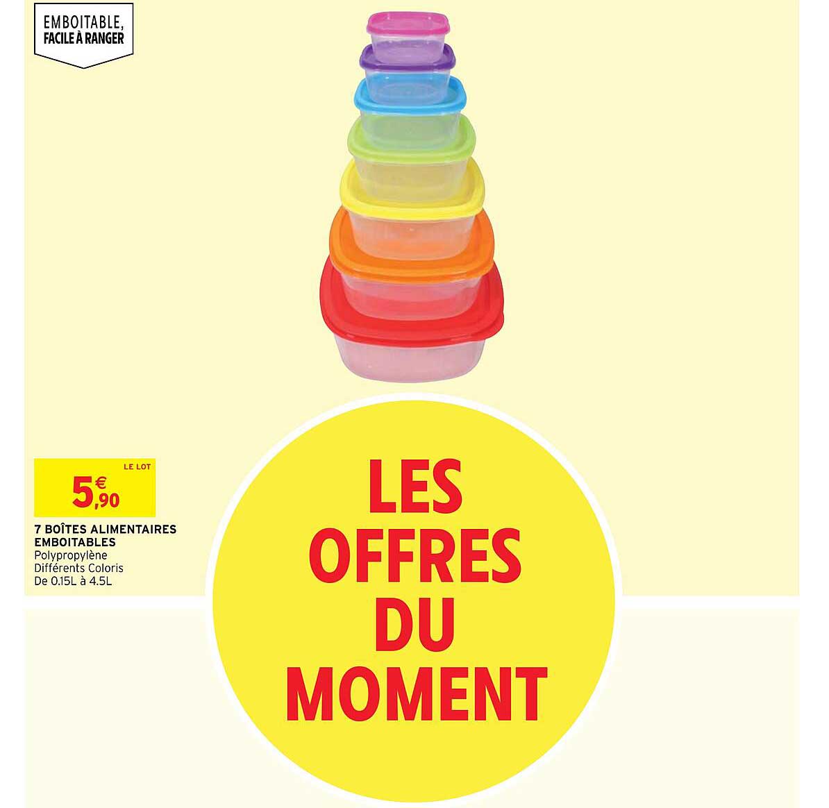 7 boîtes alimentaires emboitables