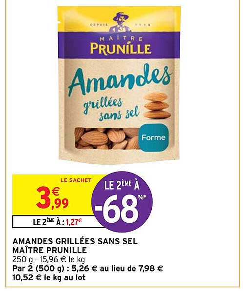 amandes grillées sans sel maître prunille