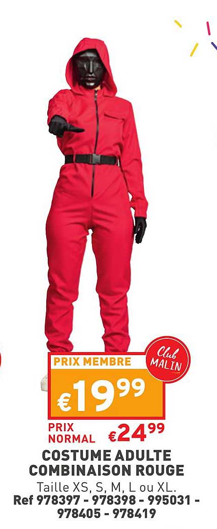 costume adulte combinaison rouge