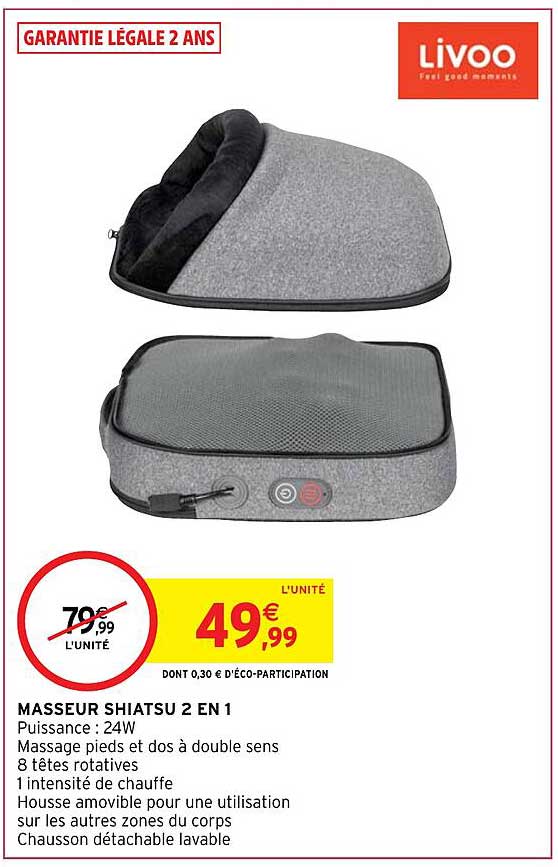 masseur shiatsu 2 en 1 livoo