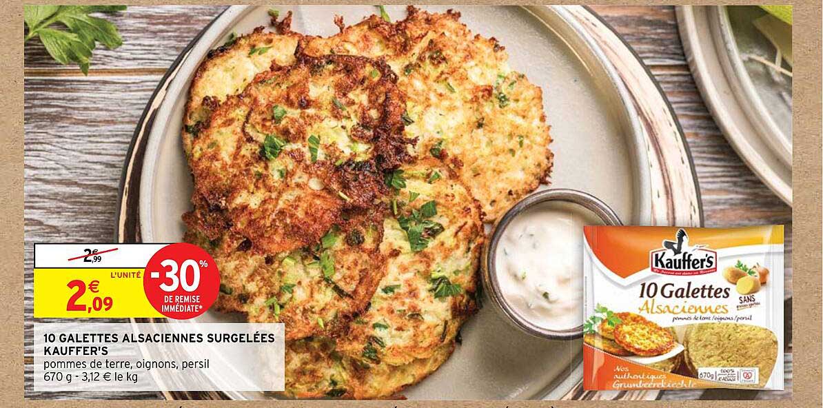 10 Galettes Alsaciennes Surgelées Kauffer's