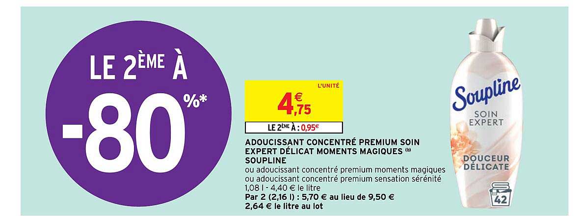 adoucissant concentré premium soin expert délicat moments magiques soupline