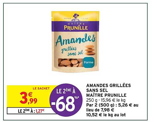 amandes grillées sans sel maître prunille