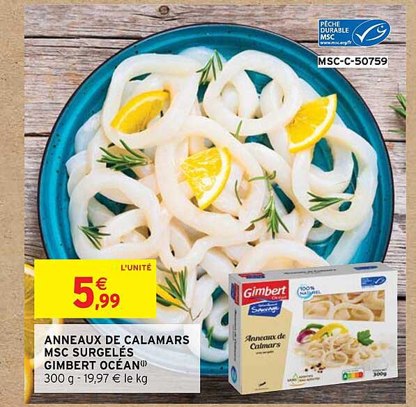 anneaux de calamars msc surgelés gimbert océan