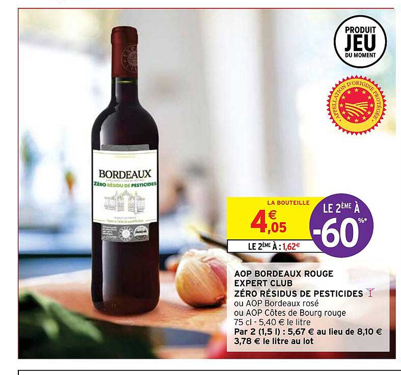 aop bordeaux rouge expert club zéro résidus de pesticides