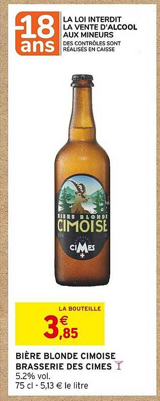 bière blonde cimoise brasserie des cimes