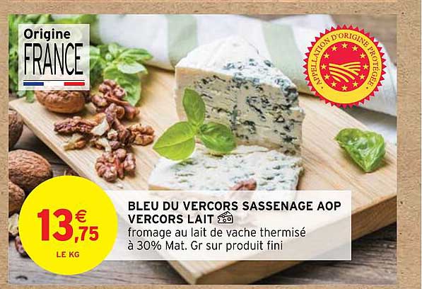 bleu du vercors sassenage aop vercors lait