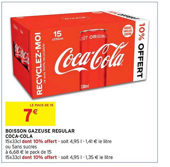 boisson gazeuse regular coca-cola