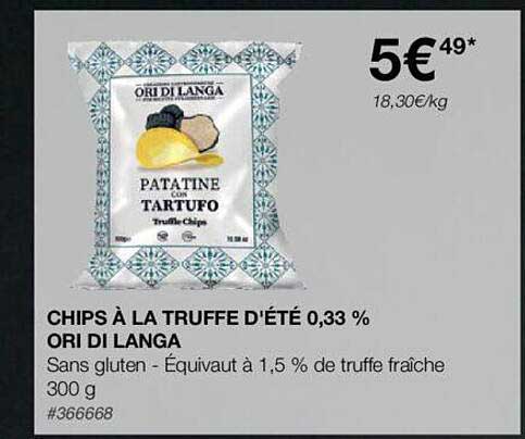 chips à la truffe d'été 0,33% ori di langa