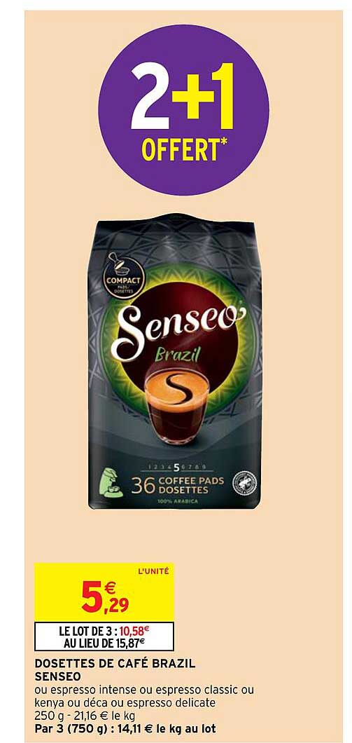 dosettes de café brazil senseo