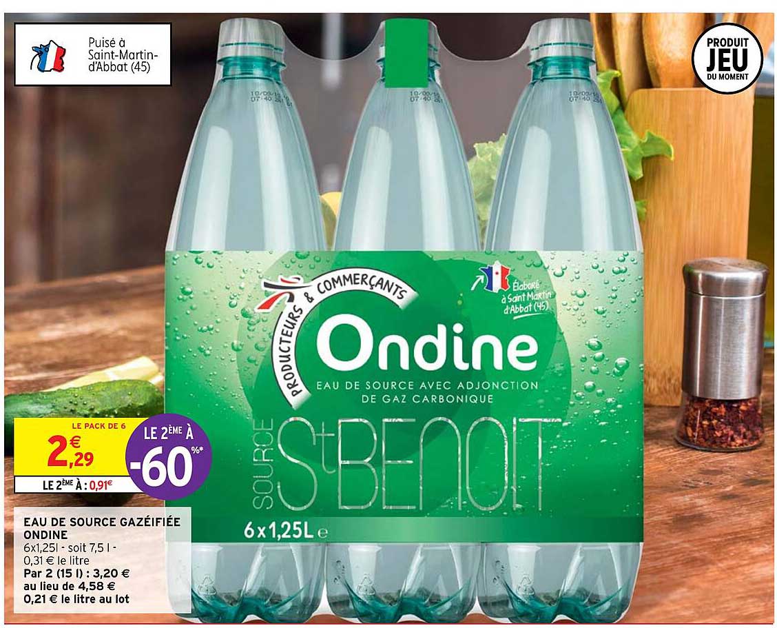 eau de source gazéifiée ondine