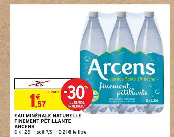eau minérale naturelle finement pétillante arcens