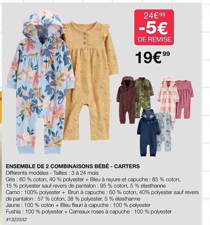 ensemble de 2 combinaisons bébé - carters