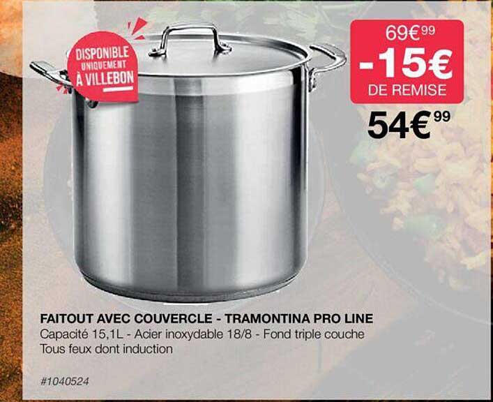 faitout avec couvercle - tramontina pro line